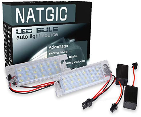 NATGIC License Number Plate Light Lamps CanBus error free 18 LED 3528 SMD LEDs Bulb (Pack of 2)