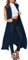 Re Tech UK - Ladies Sleeveless Cardigan | Womens Summer Lightweight Longline Waistcoat | Waterfall Open Front Maxi Cardigan | Thin Boyfriend Cardigans for Women UK (12-14 M/L, Navy Blue)