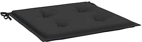vidaXL Gartenstuhl Kissen 4 STK., Sitzkissen Outdoor Indoor, Stuhlkissen mit 2 Sätzen Schnüren, Stuhlauflage Sitzpolster, Schwarz 40x40x3cm Oxford-Gewebe
