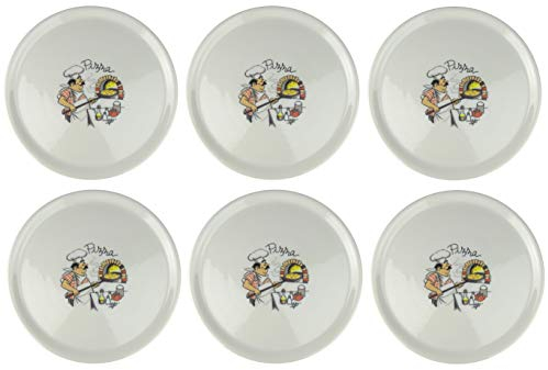 Saturnia Platos para pizza con decoración, 6 unidades, diámetro de 33 cm