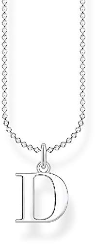 Thomas Sabo Damen Halskette Buchstabe D silber 925 Sterlingsilber, 38-45 cm Länge