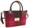 Damen Harris Tweed Kleine Tragetasche Brora, Tiefrosa Tartan