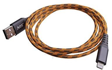 Mobile Spec MBSHV0423 Hi-Visibility 4 Foot Lightning(R) to USB-A Cable - Orange