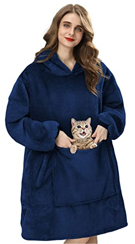 Elidepe Hoodie Decke, Geschenke für Frauen, , Decken Damen Weihnachten, Super Weicher Bequemer Flanell Oversize , Männer, Erwachsene,Teenager