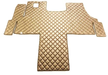 KRAM-TRUCK Auto Fußmatten Kompatibel mit FIAT Ducato, Peugeot Boxer, Citroen Jumper ab 2007, Dunkelbeige, Schwamm Kunstleder 1 cm, Hygienezertifikat, Komfortable Bezüge
