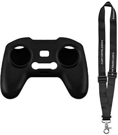 ZJRXM FPV Combo Drone Fernbedienung Silikon Schutzhülle mit Lanyard, Silikon Schutzhülle Staubdichte Abdeckung Fall Haut mit Umhängeband Lanyard für DJI FPV Combo Drone Romote Controller (Schwarz)
