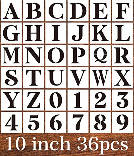 Alphabet-Buchstaben-Schablonen, 25,4 cm, Malschablone für Holzbuchstaben, Zahlen, Kunststoff, langlebige Vorlagen für Möbel, Leinwand, Papier