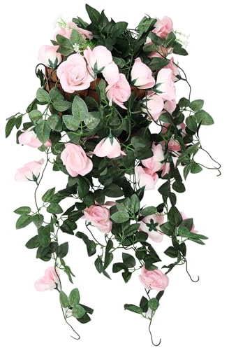 WedDecor Künstliche Efeu-Blatt-Girlande, künstliche Pflanzenranken, hängende Dekoration, Schlafzimmer, Wand, Hochzeits, PartyHintergrund, Innen- und Außenbereich, ästhetische Veranstaltungen, Rosa