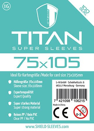 Shield Titan - 100 Super Sleeves für Kartengröße 75 x 105 mm