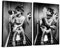WADBTP Badezimmer Bilder,Bilder Schwarz Weiß,Moderne Mode Frauen Lustige Deko Bilder für Wohnzimmer Badezimmer Schlafzimmer - Rahmenlos (2pcs-HB2,2pcs-30x40cm)