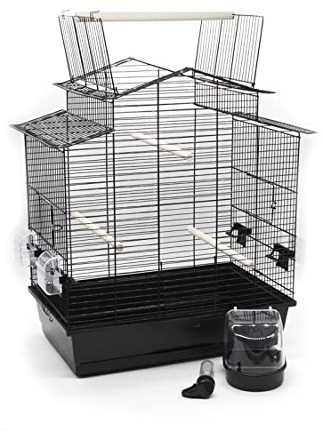 ZooPaul Großer XXL Vogelkäfig für Wellensittiche Kanarien Freisitz Gratis Badehaus und viel Zubehör