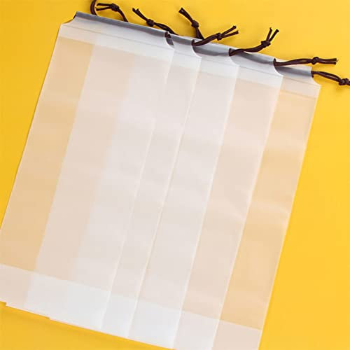 FOXBI 5Pcs Clear Umbrella Storage Bag - Reusable Waterproof Case With Drawstring Cover - Plastic Water Resistant Rain Bags Holder Stand For Travel Hotel