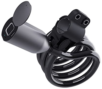 Garneck Fingerprint Lock Bike Lock Portable Cable Alarm Fit for Bicycles Motorbikes
