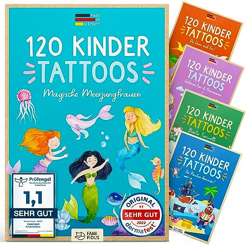 Famifidus 120 hautfreundliche TattoosI Dermatologisch SEHR GUT I MADE IN GERMANY I Unsere Tattoos für Kinder