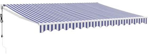 vidaXL Tenda Sole Automatica Retrattile Blu e Bianca 4x3 m