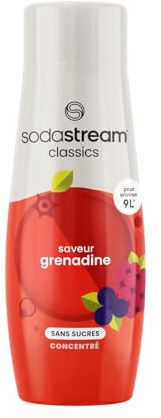 SodaStream Concentré Grenadine Sans Sucres pour Machine à Eau Pétillante et Soda | Préparez jusqu'à 9 Litres de Grenadine en Quelques Secondes, 440ml