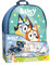 Lisciani - BLUEY: Escuela de Colorear y Dibujar - MOCHILA con Kit Creativo - 4 Pizarras Negras y Pegatinas - Listo para la Aventura - Desde 3 años en adelante - Fabricado en Italia