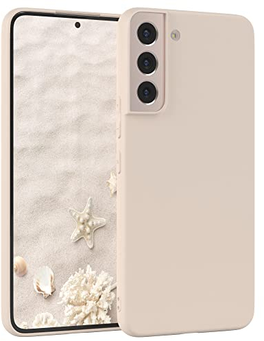 EAZY CASE - Silikonhülle für Samsung Galaxy S22 Plus 5G Hülle Silikon Case Beige weich stoßfeste Handyhülle Galaxy S22 Plus 5G Schutzhülle mit Kameraschutz Dünn Premium Schutz Cover TPU Bumper Taupe