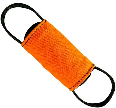 Dingo Gear Spielzeug Training Walze aus Nylcot Hundesportarten Apportieren Ziehen Spielen 2 Griffe 15x8 cm Orange S02805