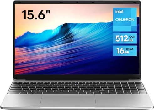 jumper Notebook 15,6 Zoll (39,6 cm) 16 GB DDR4 RAM 512 GB SSD, Quad-Core N5095 Prozessor (bis zu 2,9 GHz), IPS FHD-Display, Akku 38 Wh, Dual-Lautsprecher, UHD Grafik 450 MHz, Typ-C, numerische