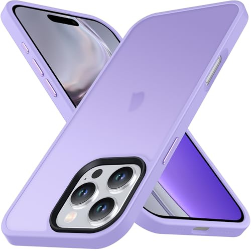 Anqrp Matt Zero Serie für iPhone 16 Pro Max Hülle dünn [Militärischer Schutz & Kameraschutz] Transluzente Schutzhülle Kratzfest Stoßfest Robuste Handyhülle für iPhone 16 Pro Max Case, Hell Lila