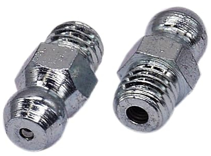 SKIR'CO (20 Stück) Fettnippel M6, verzinkt gerader Fettnippel, DIN 71412 A, Hydraulik konisch Schmiernippel, Schmiernippel Fitting