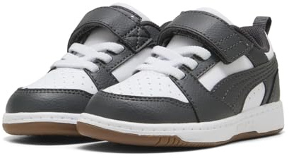 PUMA Unisex Baby Rebound V6 LO AC+ INF Sneaker, White-Dusky Gray-Gum, 24 EU