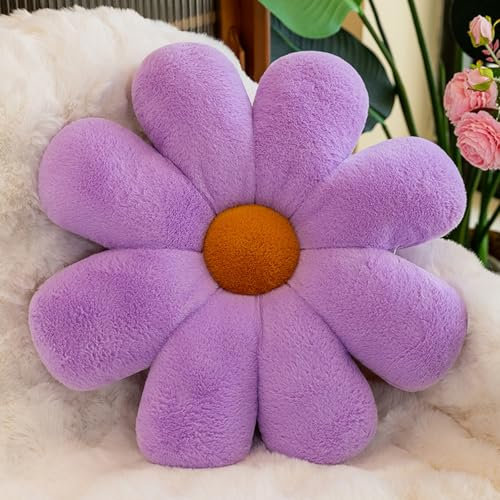 Aryan Bodenkissen, Blumenkissen, niedliches Bodenkissen, adrettes Raumdekorkissen für Schlafzimmer, Sofa, Couch, 38 cm (lila)