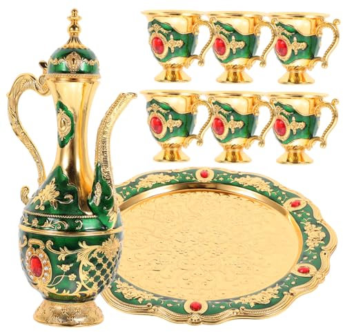 Cabilock Metall Wein-trinkbecher-Set Weintopf-kit Kunsthandwerklich Exquisit Retro-Stil Für Hause Zum Weintrinken Als Geschenk Für Weinliebhaber