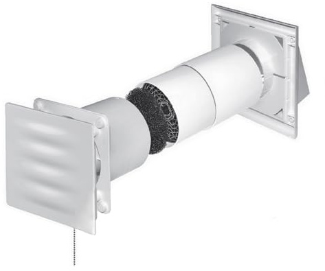 3S SuperSamaStore Salvatore der Wärmetauscher für Einzelraum, Durchmesser 100 Mm, Professioneller Wärmerückgewinner mit Kontrollierter Mechanischer Belüftung, Wandmontage