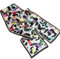 GIMIRO Satin Seidenschal Doppelschichten 150 x 16cm Krawatte Blumen Taillengürtel für Blazer, Mantel, Kleid (White Black Colorful Shadow)