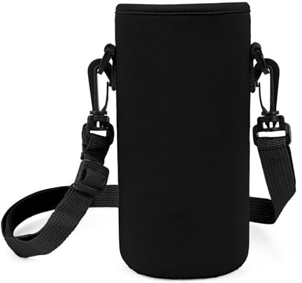 Linkidea Water Bottle Carrier with Strap Compatible with Simple Modern Summit Collection 32oz, Hydro Flask Wide Mouth, Waterbottle Sling Bag Holder with Shoulder Strap (Black)