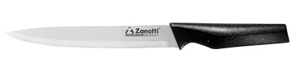 Zanetti, Coltello Arrosto Modello Pro, Coltello Acciaio Inox Finitura Mat, Lama 18 cm, Spessore 1.5 mm, Coltello Cucina Professionale, Manico Ergonomico in Polipropilene