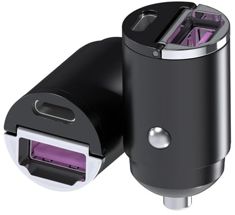 MMOBIEL Adaptador Cargador Coche USB-C [2 Pack] – 45W Cargador USB Encendedor Carga Rapida - Cargador de Coche Ultracompacto – Cargador USB Dual para iPhone 16 15 14 13 Pro MAX, Samsung S25 S24 S23