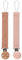 meanus Schnullerkette, Schnullerhalter aus Baumwolleband und silikon clip for Mädchen und Jungs, Baby Schnullerkette Clip Geschenk zum Baby, BPA-frei, 2er-Pack (Caramel+Dark Pink)