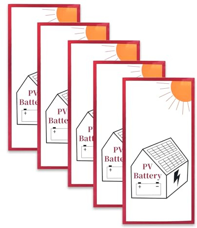 5 Stück PV Aufkleber,Anlage Hinweis Photovoltaik-Anlage/Battery 10x20cm Photovoltaik Folie,Schild Folie selbstklebend