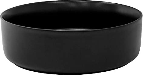 LuxeBath Waschbecken Keramik rund Ø 360 x 120 mm, Schwarz, Aufsatzwaschbecken für Badezimmer/Gäste-WC, Aufsatzbecken im modernen Design, Waschtisch Waschschale Waschplatz Handwaschbecken Waschschüssel
