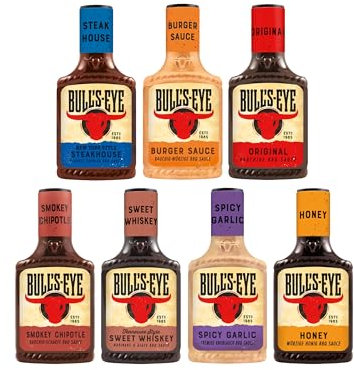 Bull's Eye Barbecue Grill Saucen Set 7 verschiedene Sorten je 300ml