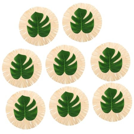 FUNOMOCYA 1 set Tappetini per Tazze Hawaii Coasters Decorativi e Peva con Design Foglia Monstera per da Pranzo e Regali Unici