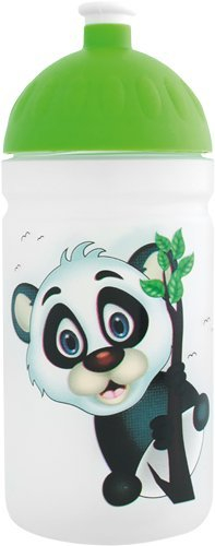 Original ISYbe Marken-Trink-Flasche für Klein-Kinder, 500 ml, BPA-frei, Pandabär-Motiv für Mädchen & Jungen, für Schule-Reisen-Kita-Kiga-Outdoor, Auslaufsicher auch mit Sprudel, Spülmaschine-fest