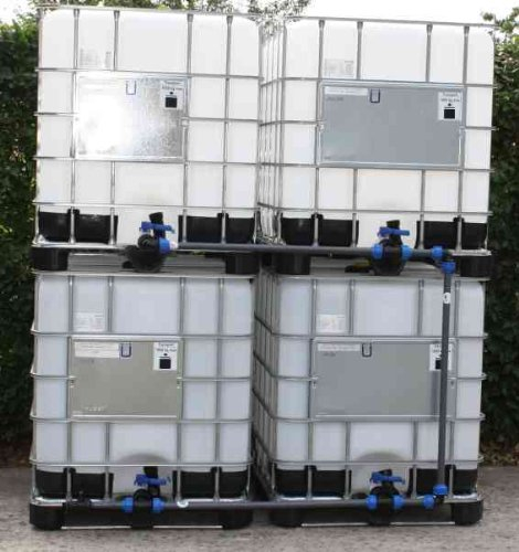 Tankverbindung DN50 BLOCK4 32mm - für 4 bereits vorhandene 1000L IBC Regenwasser Tanks