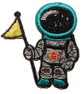 alles-meine.de GmbH Astronaut 4 cm * 4,5 cm Bügelbild Aufnäher Applikation Raumfahrer Weltraum All Rakete Weltall UFO