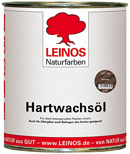 LEINOS 290 Hartwachsöl, 0,75 l, ebenholz | sehr widerstandsfähige, seidenmatte Öl-Wachs-Harz-Beschichtung | Ideal für stark strapazierte Holzfußböden und Treppen