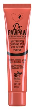 Dr. PAWPAW Tinted Peach Pink Balm for Lips and Skin, 1 x 25ml