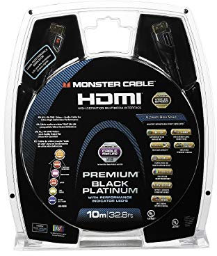Câble HDMI Monster Ultimate High Speed Black Platinum avec indicateur LED de performance - 10 mètres