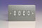 Varilight 4-Gang 1-Way Remote/Tactile Touch Control Master LED Dimmer Light Switch 4 x 0-100W (Max 10 LEDs) Brushed Steel JFSE104