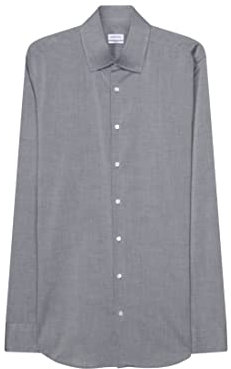 Seidensticker Herren Business-Hemd - Extra Slim Fit - Bügelfrei - Kent-Kragen - Langarm - 100% Baumwolle, Grau (Grau 32), 44 EU