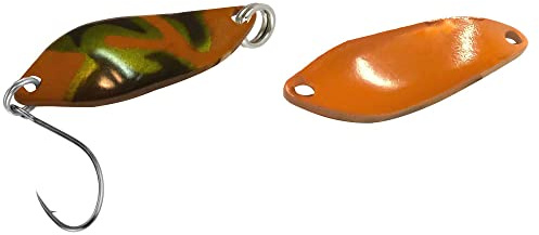 FTM Spoon Strike 2, 1g - Blinker Zum Spinnfischen auf Forelle, Forellenblinker Zum Angeln am Forellensee, Forellenköder, Farbe:UV Camouflage orange