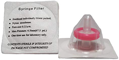 Advangene 0,22 micron, filtro di siringa sterile Nylon 13mm rosa (75/PK)