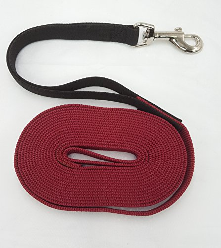 elropet Flex Fährtenleine Schleppleine mit Ruckdämpfer weinrot 10m-20mm Hundeleine